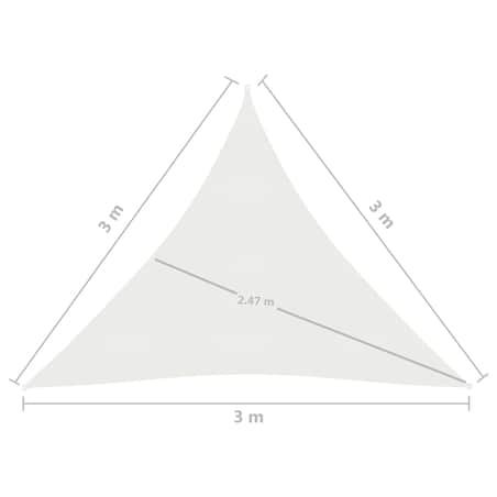 vidaXL Żagiel przeciwsłoneczny, 160 g/m², biały, 3x3x3 m, HDPE