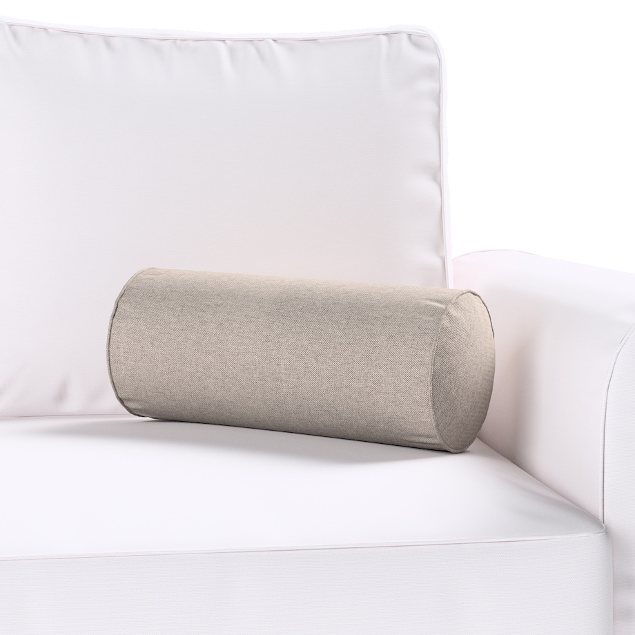 Poduszka wałek prosty, beżowo-szary, Ø16 x 40 cm, Etna