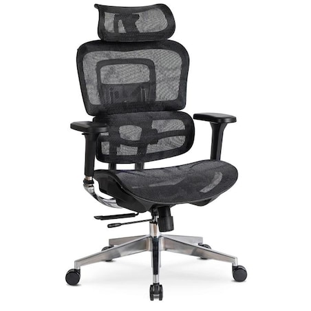 Krzesło biurowe obrotowe ergonomiczne czarne NINO