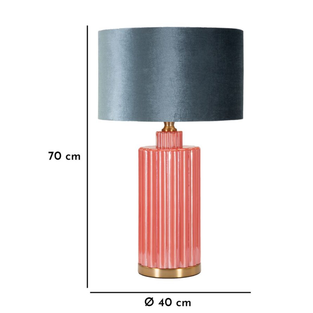 Lampa stołowa Helene Tower, kolor czerwony i niebieski, szkło, żelazo i tkanina, 40 x 40 x 70 cm, 1 x E27, do salonu i sypialni, Mauro Ferretti