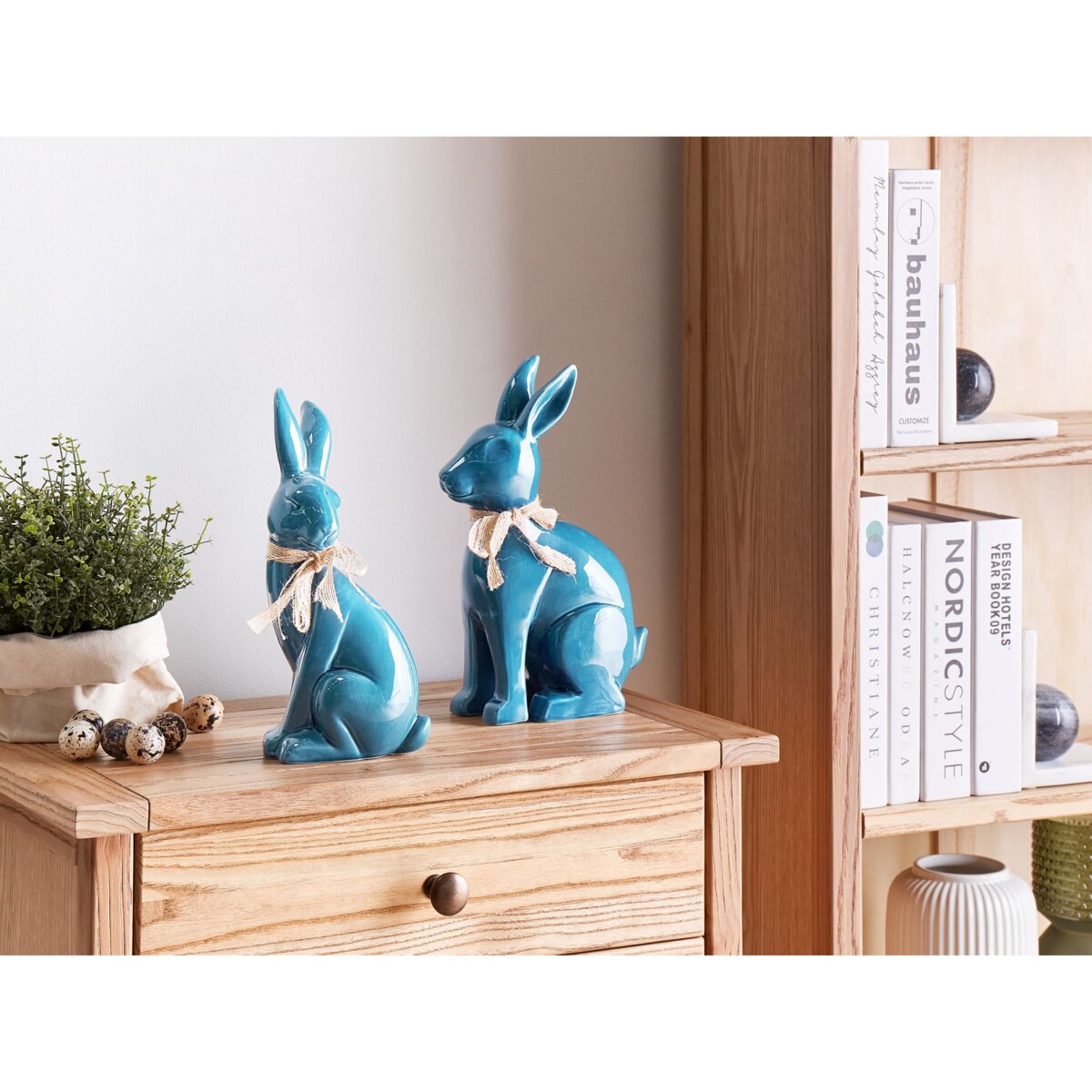 Figurka dekoracyjna CLUNY Dolomit Nowoczesny Niebieski