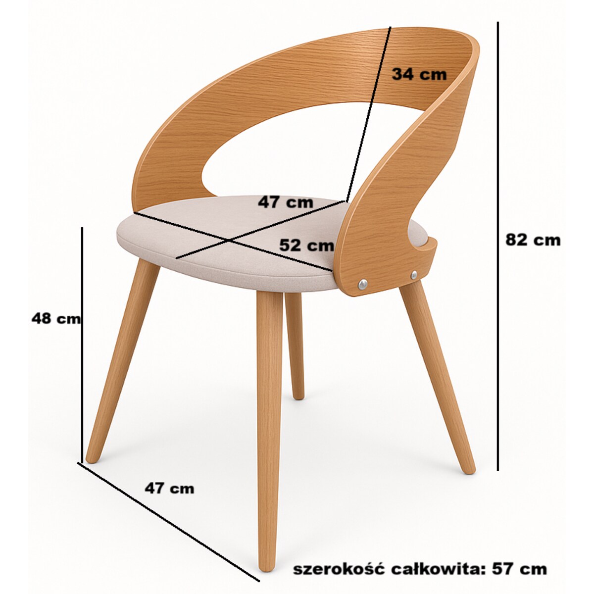 Designerskie krzesło do jadalni M-105