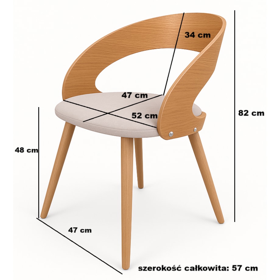 Designerskie krzesło do jadalni M-105
