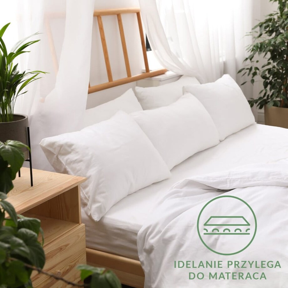 Prześcieradło z bawełny jersey z gumką 60x120 kolor Biały