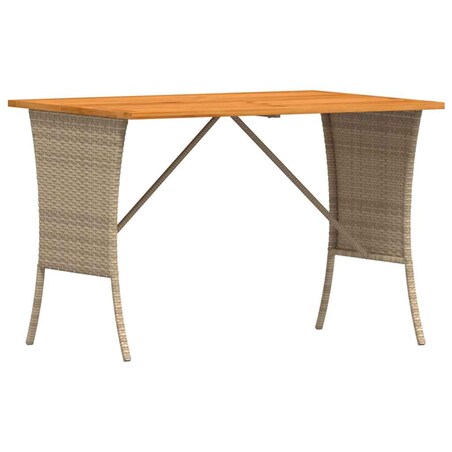 vidaXL Stół ogrodowy z blatem z drewna akacjowego beżowy 105x75x72 cm