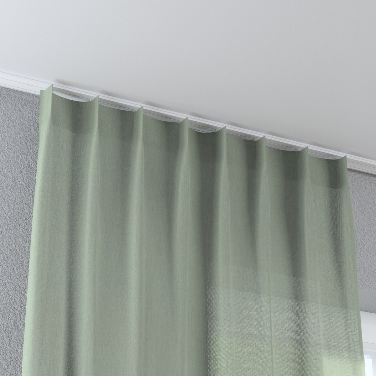 Zasłona na haczykach flex pojedynczych 130x245 eukaliptusowo zielony