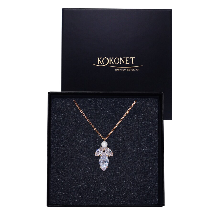 Złoty naszyjnik z cyrkoniami i perłami listki BOHO glam ŚLUB okazja TREND