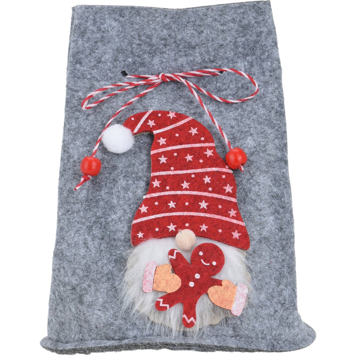 Worek świąteczny ze skrzatem, 12 x 14,5 cm
