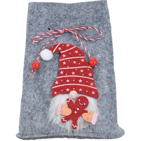 Worek świąteczny ze skrzatem, 12 x 14,5 cm