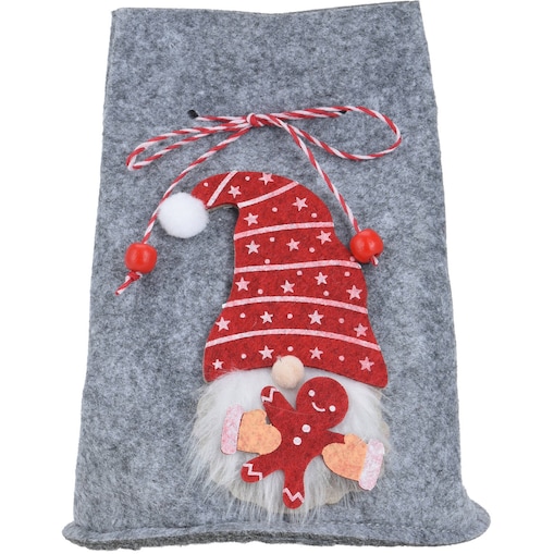 Worek świąteczny ze skrzatem, 12 x 14,5 cm