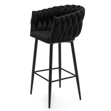 Hoker tapicerowany welurowy pleciony do salonu jadalni barowy glamour LATINA