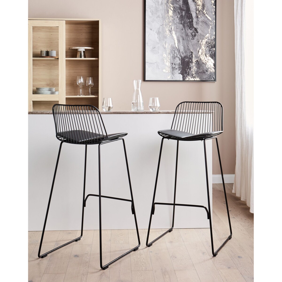 Zestaw 2 krzeseł barowych czarny PENSACOLA