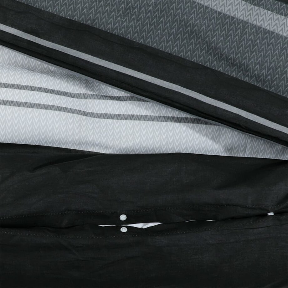 vidaXL Zestaw pościeli, czarno-biały, 155x220 cm, bawełna