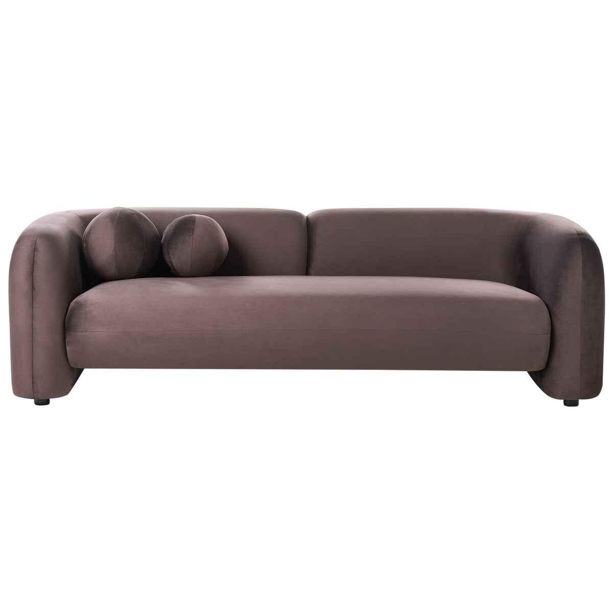 Sofa dla 3 osób LEIREN Welur Ciemnobrązowy