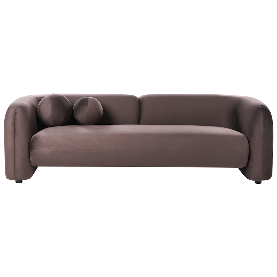 Sofa dla 3 osób LEIREN Welur Ciemnobrązowy