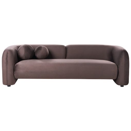 Sofa dla 3 osób LEIREN Welur Ciemnobrązowy
