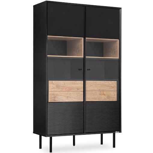 KONSIMO LOFTY Witryna dwudrzwiowa w stylu loft na wysokich nogach