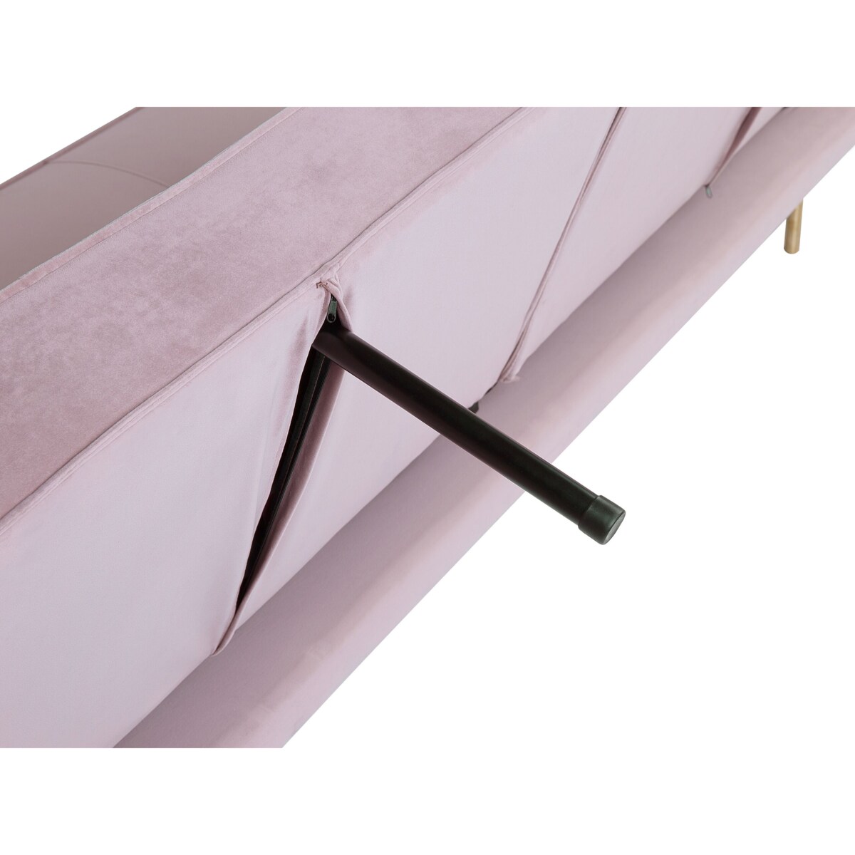 Sofa rozkładana welurowa różowa VISNES