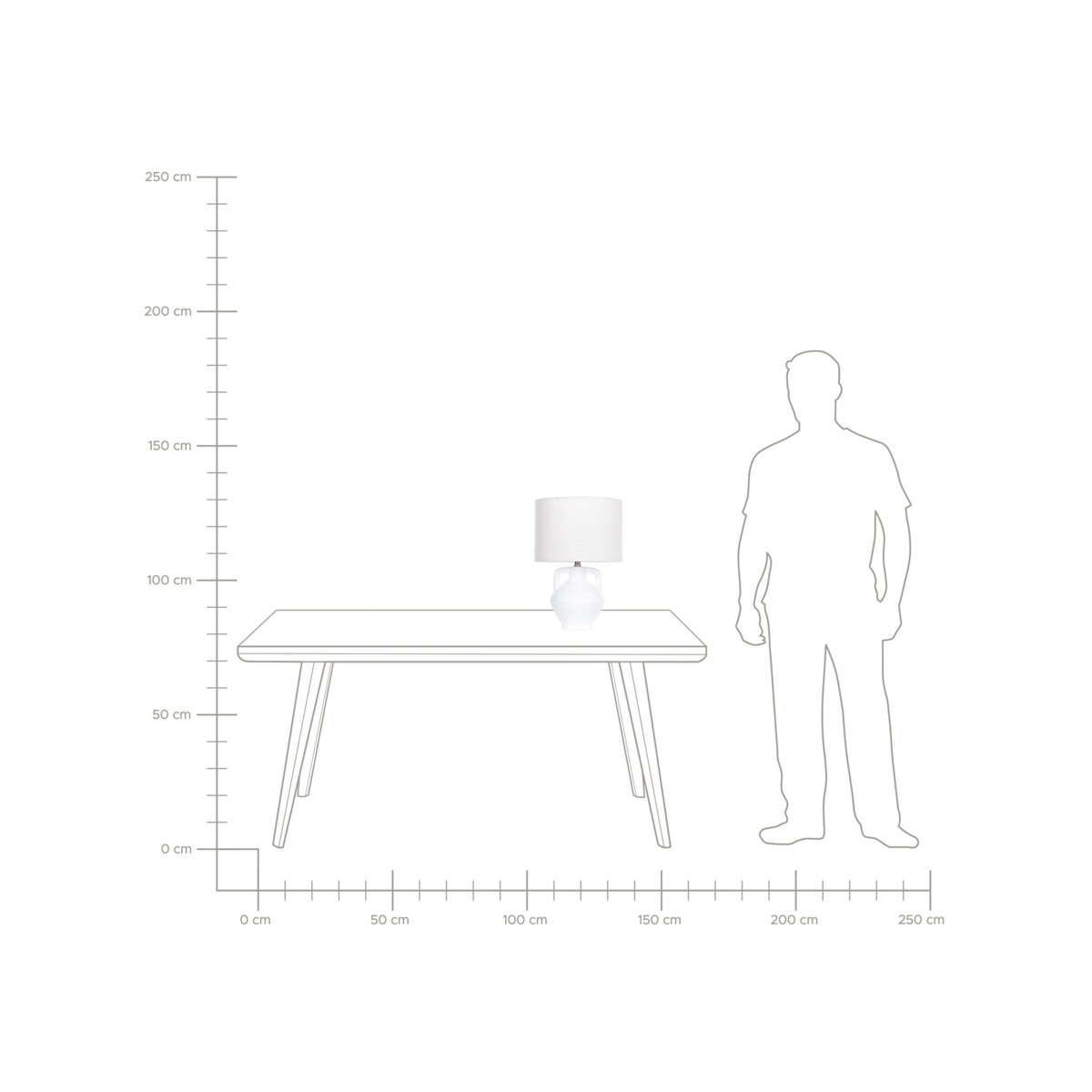 Lampa stołowa ceramiczna biała LABRADA