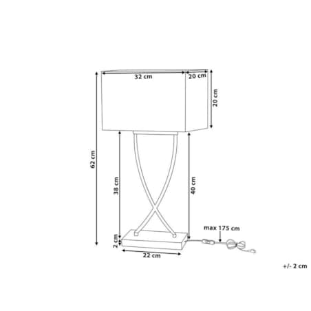 Lampa stołowa metalowa złota z białym YASUNI