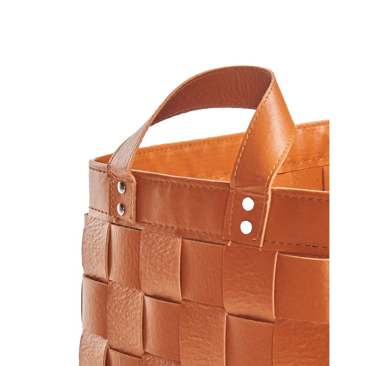 Zestaw 2 koszy z ekoskóry złoty brąz SIPPAR