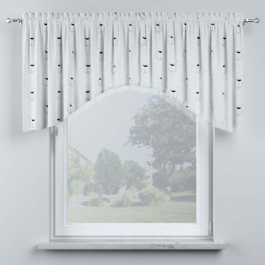 Lambrekin łuk 250x75 ecru-czarny