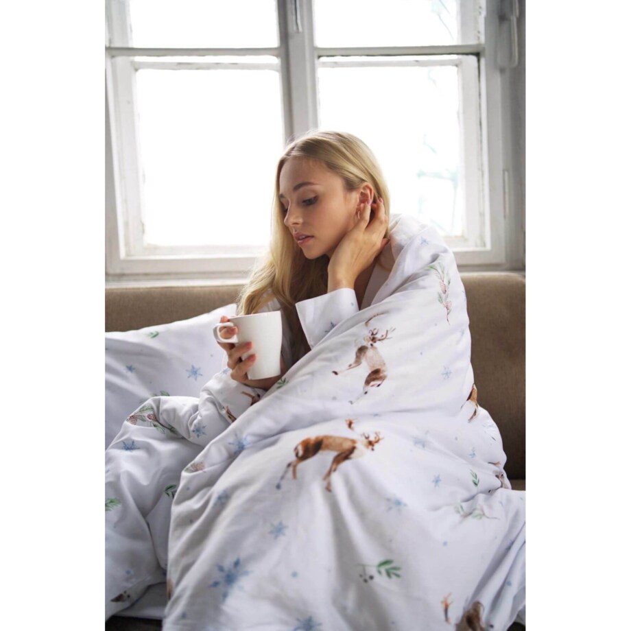 Pościel świąteczna Renifery 140/200 + 70/80 cm