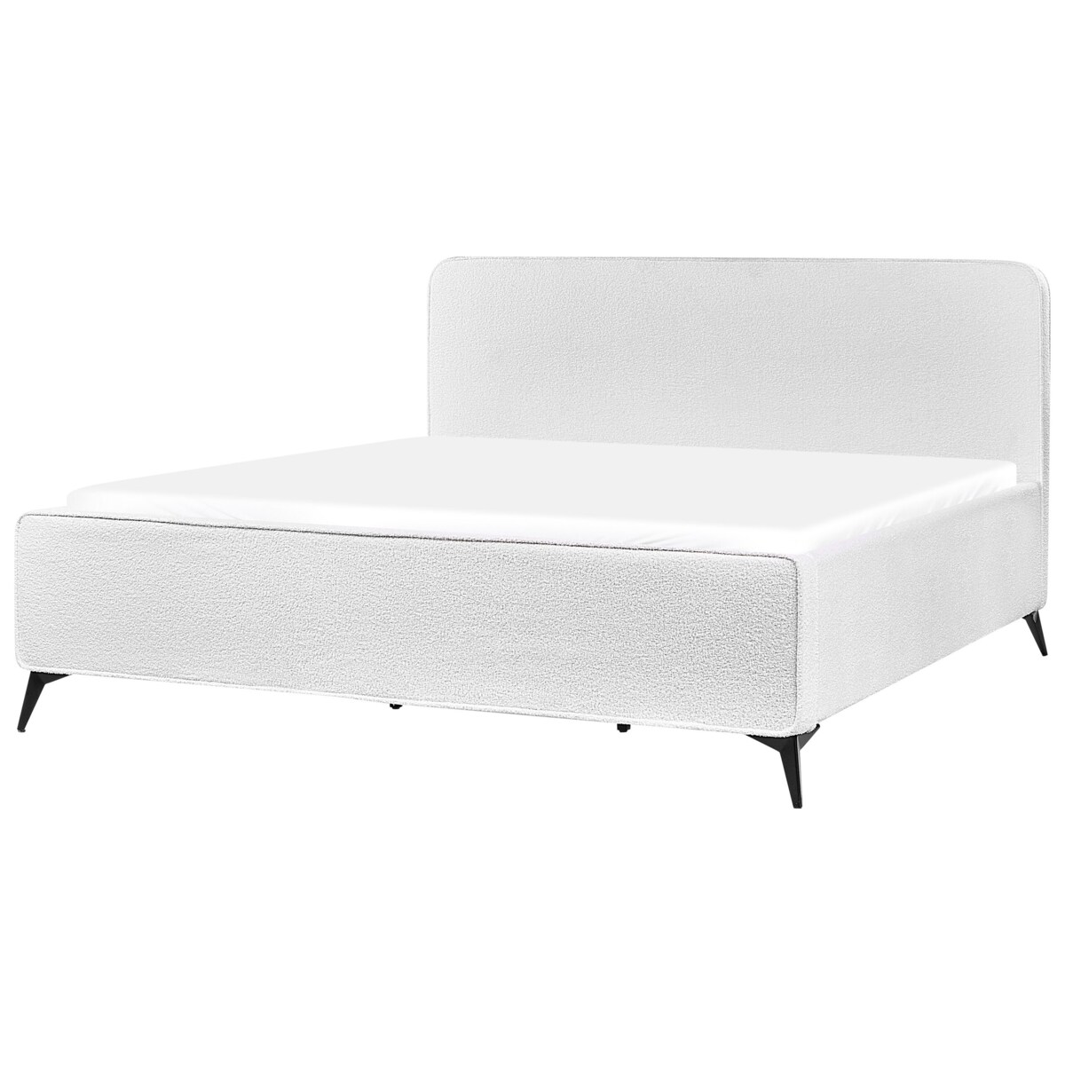 Łóżko boucle 180 x 200 cm złamana biel VALOGNES