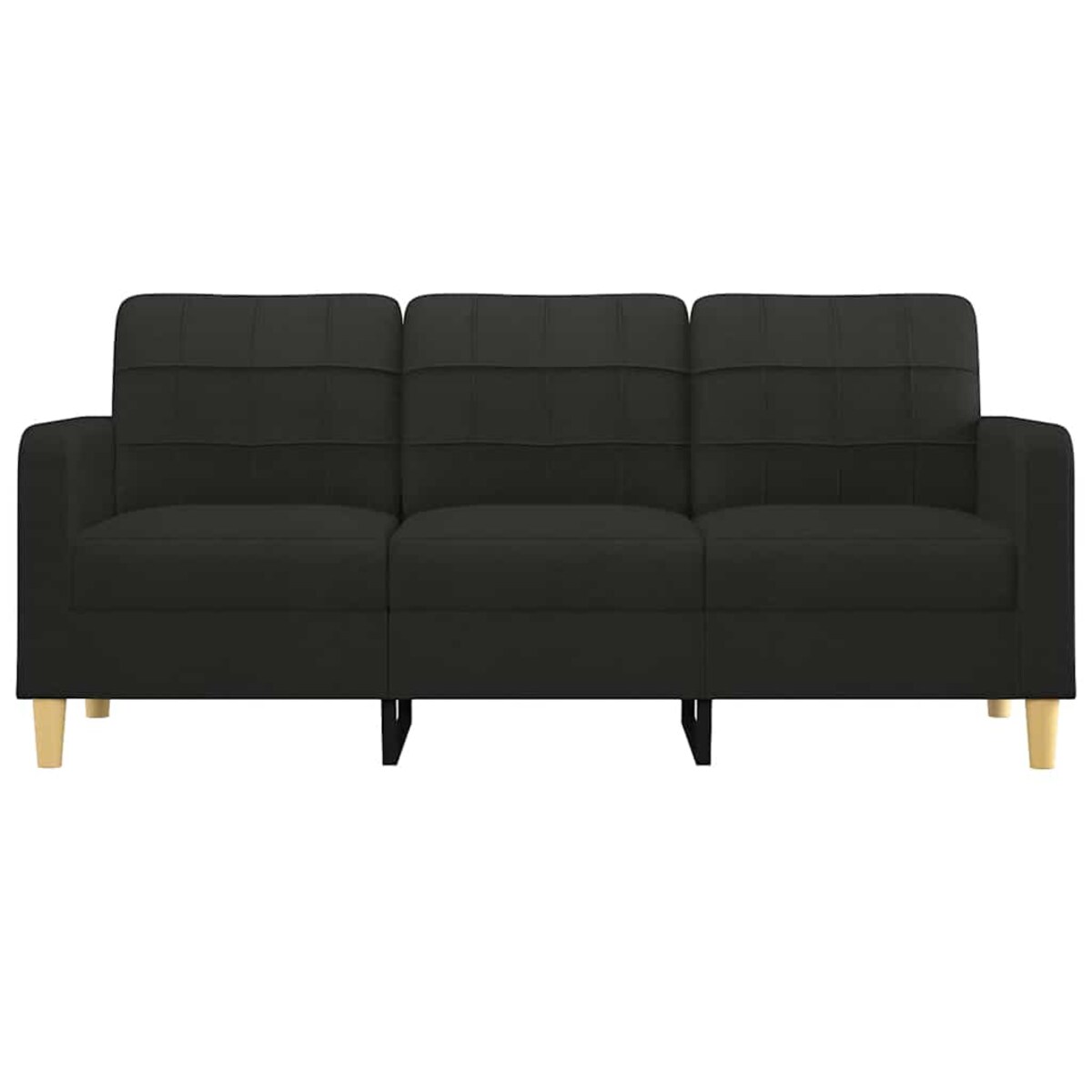 vidaXL Sofa 3-osobowa, czarna, 180 cm, tapicerowana tkaniną