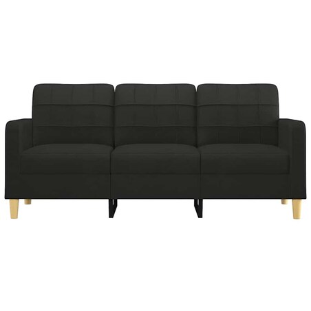 vidaXL Sofa 3-osobowa, czarna, 180 cm, tapicerowana tkaniną