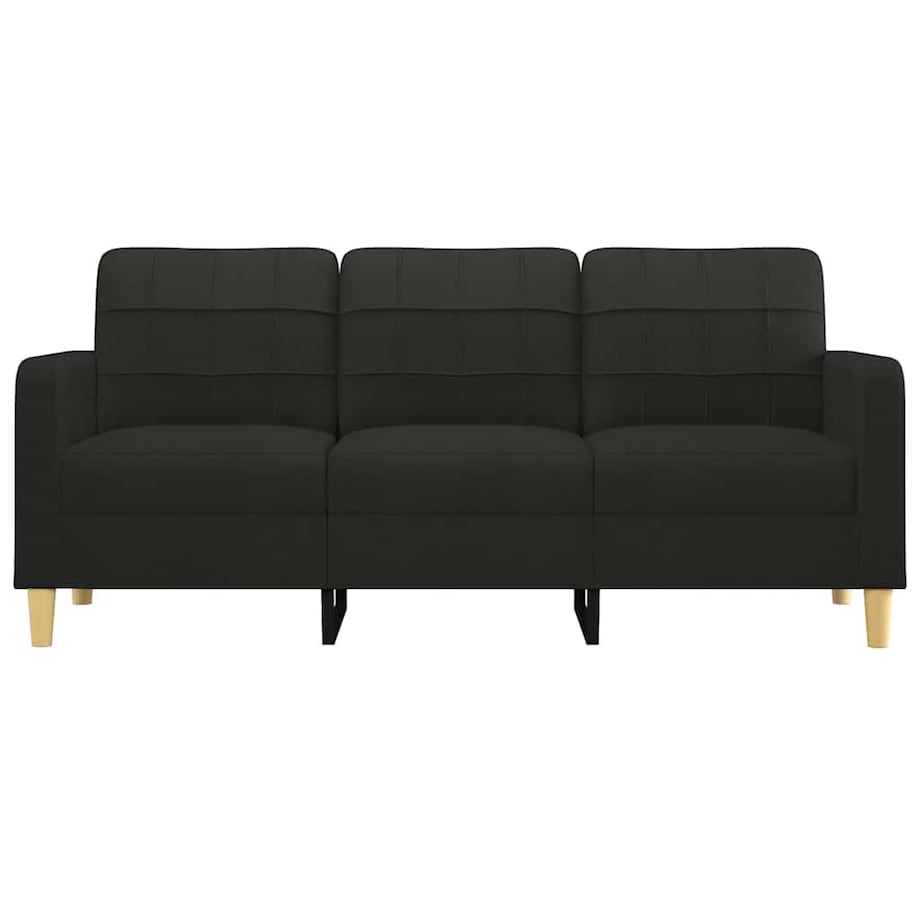 vidaXL Sofa 3-osobowa, czarna, 180 cm, tapicerowana tkaniną