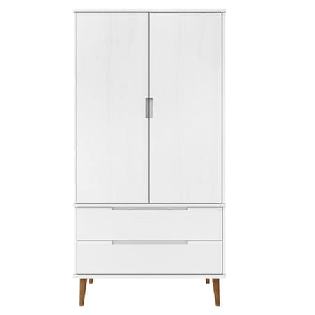 vidaXL Szafa MOLDE, biała, 90x55x175 cm, lita sosna