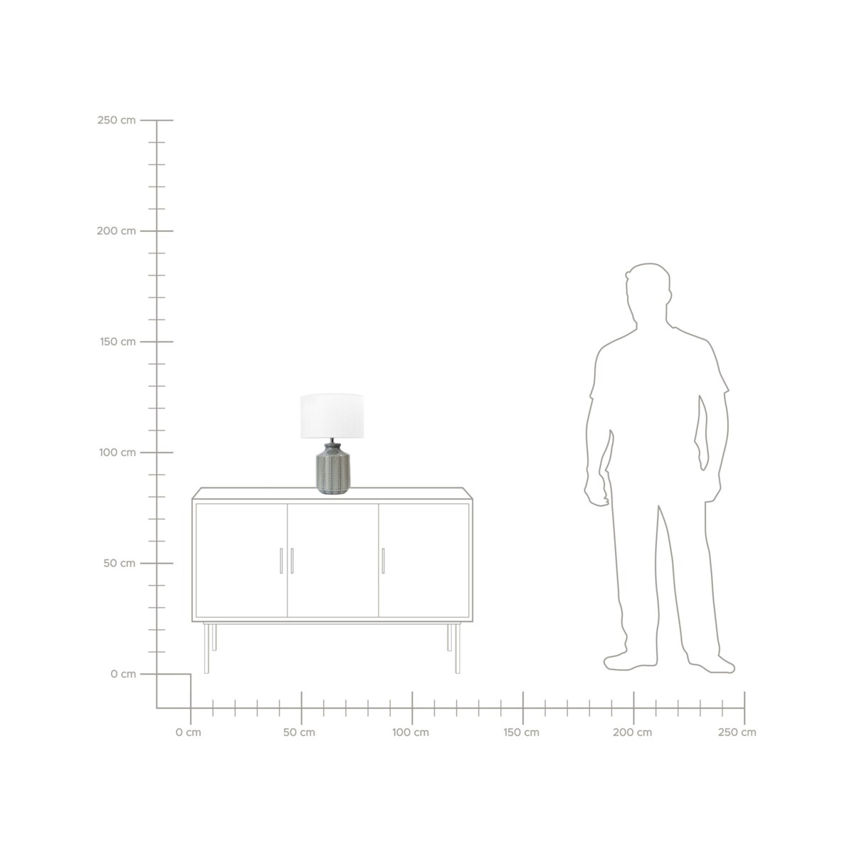 Lampa stołowa ceramiczna szara ESPERANCE