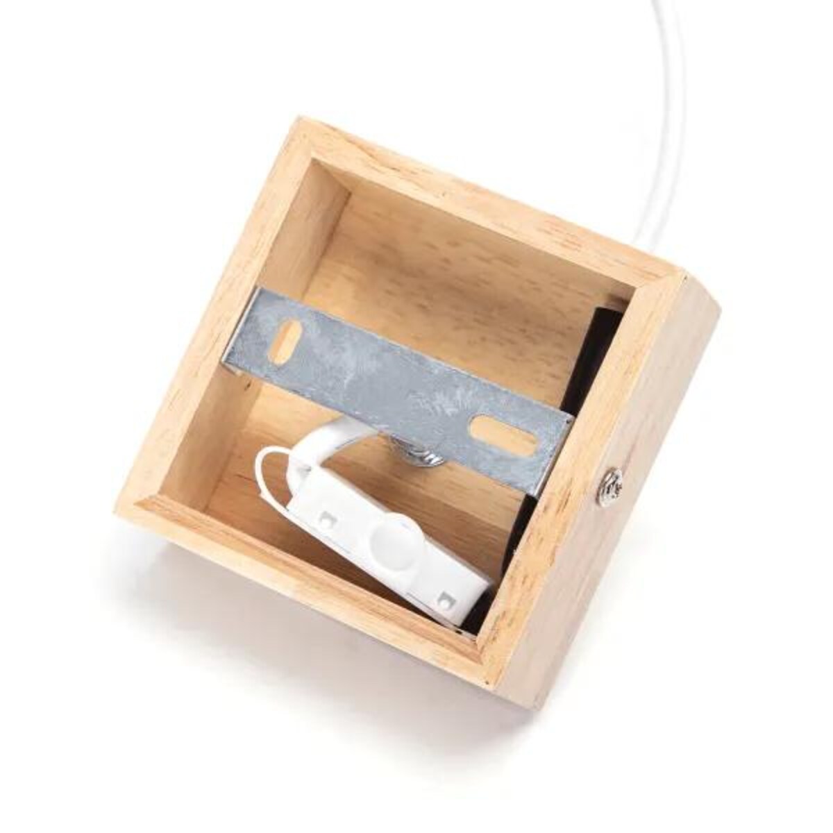 drewniana lampa wisząca bukowa trójkątna e27