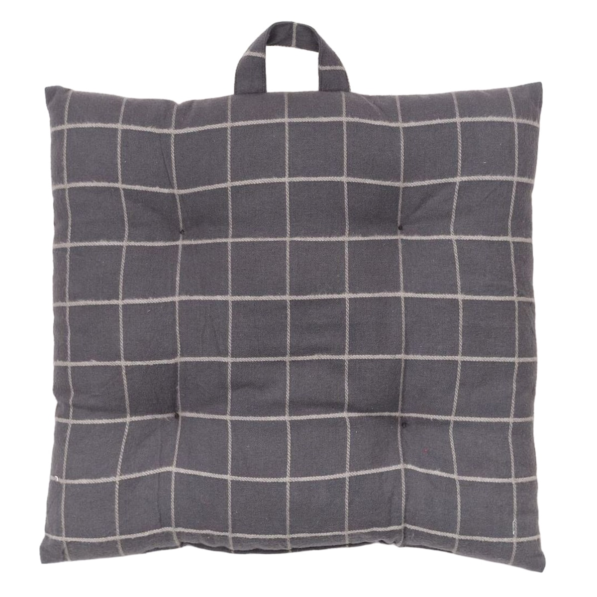 Poduszka na krzesło w kratę SOFT GEOMETRY, bawełniana, 40 x 40 cm