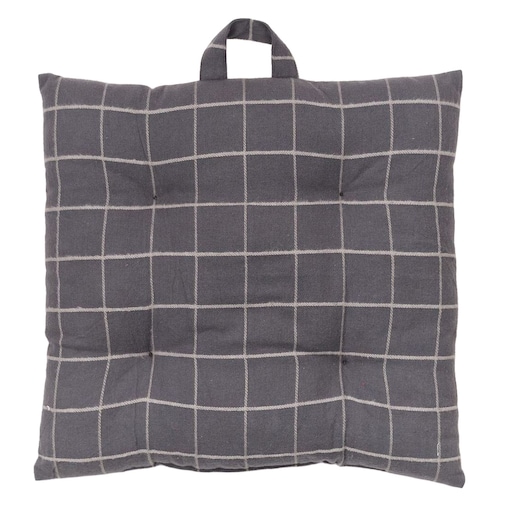 Poduszka na krzesło w kratę SOFT GEOMETRY, bawełniana, 40 x 40 cm