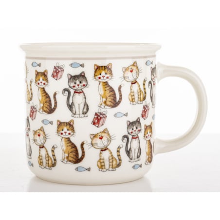 Kubek porcelanowy 400 ml koty 9x12,5x8,5 cm GATTINI