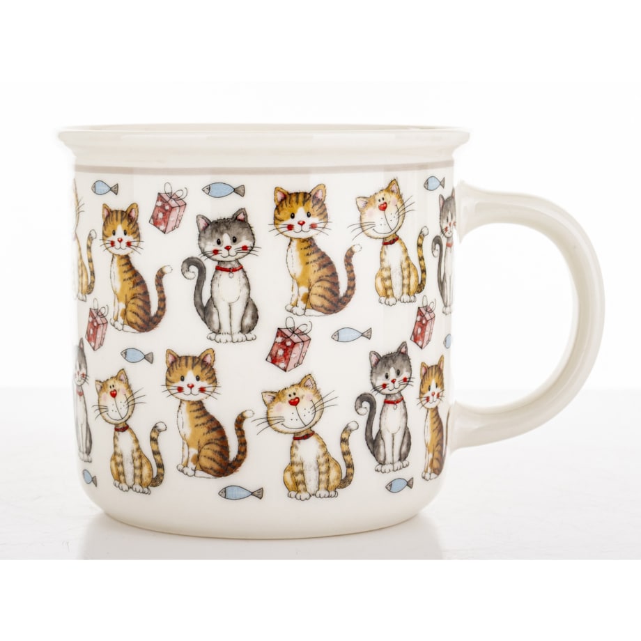 Kubek porcelanowy 400 ml koty 9x12,5x8,5 cm GATTINI