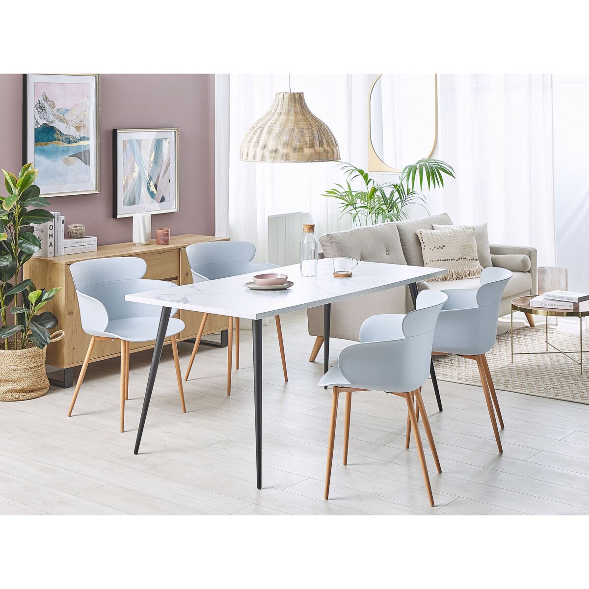 Zestaw 2 krzeseł do jadalni szary SUMKLEY