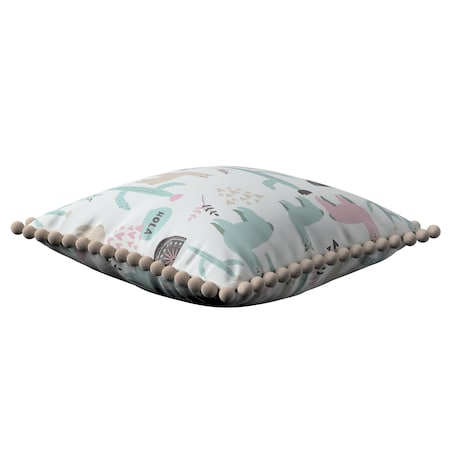 Poszewka Daisy 45x45 pastelowe lamy na jasnoszarym tle