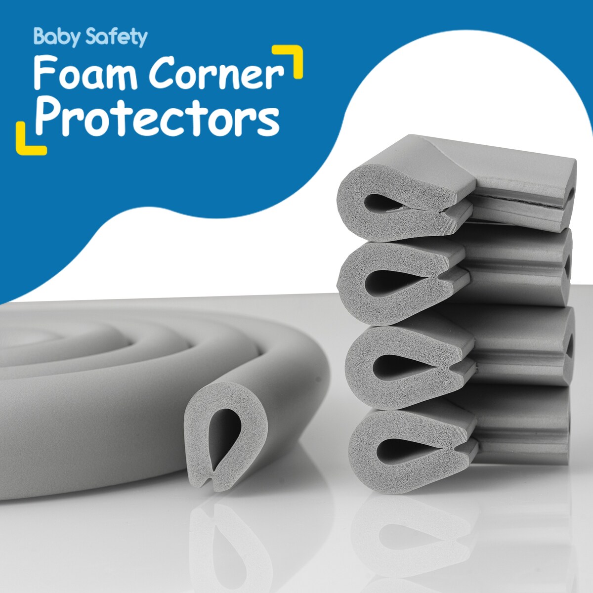 piankowe narożniki zabezpieczające szklane blaty, meble. sipo, zestaw 4 sztuk