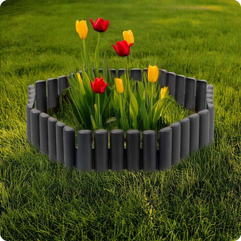 Palisada ogrodowa obrzeże ogrodowe trawnikowe szare Plonos tworzywo płotek 220 cm