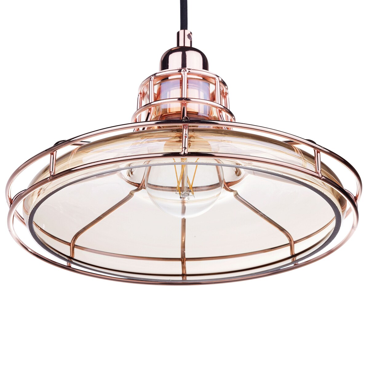 Lampa wisząca TORRE Szkło Miedziany