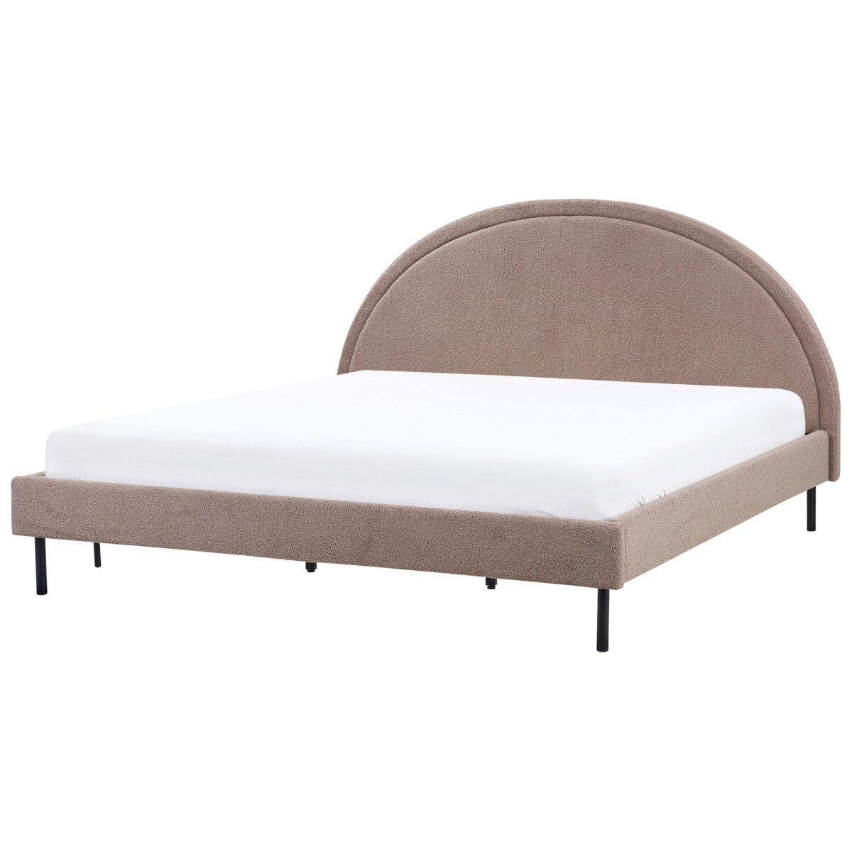 Łóżko Boucle MARGUT 180 x 200 cm Beżowoszary