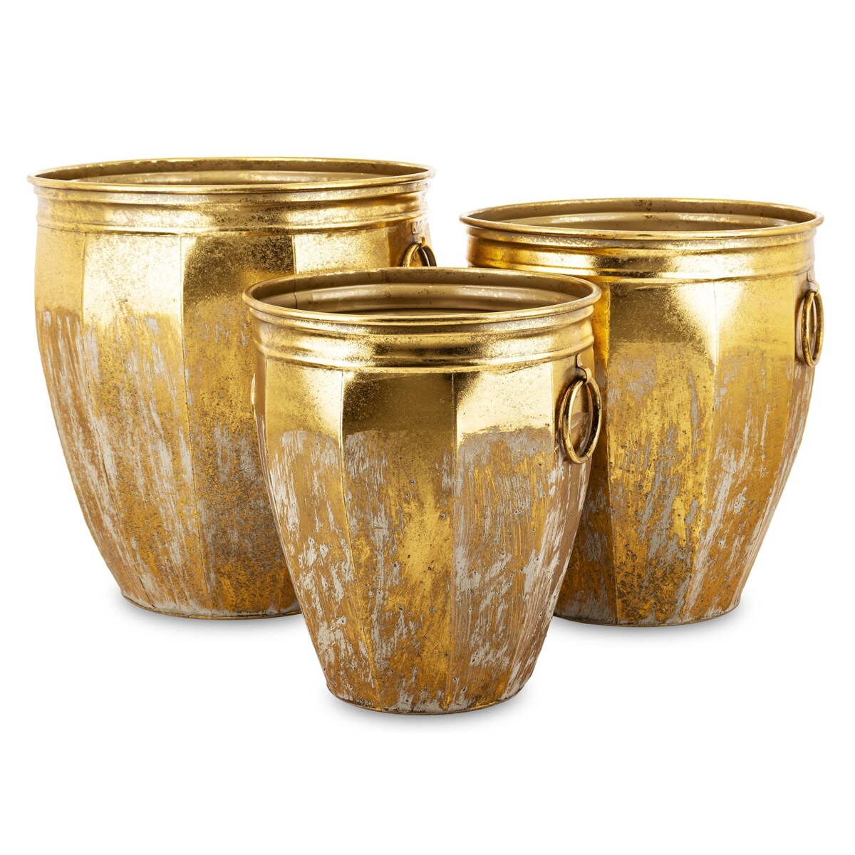 Osłonka metalowa 3 szt. 43,5x41x41 i 39x36x36 i 36x31x31 cm ANVLOP-2 złota