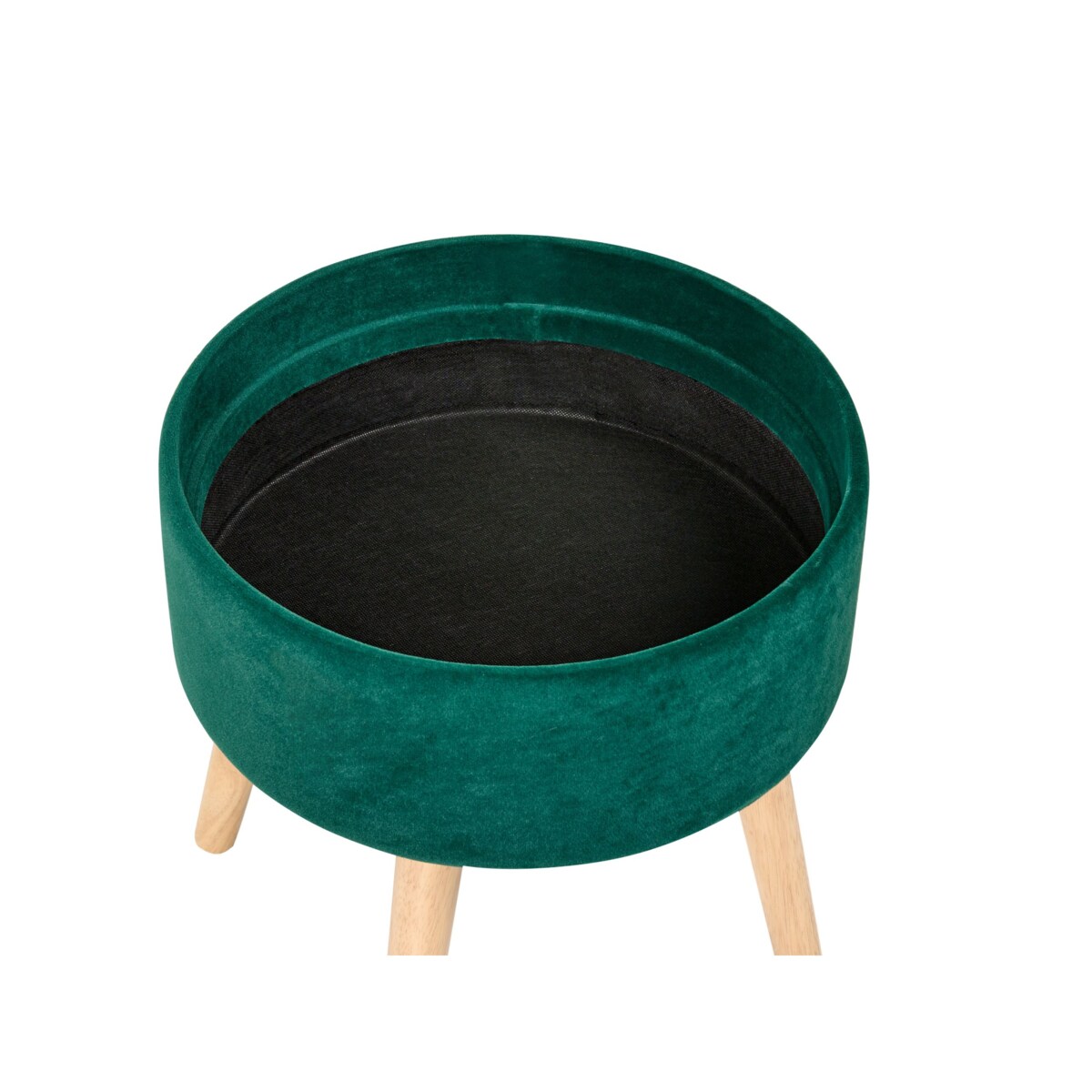 Stołek ze schowkiem NEELY Welur Szmaragdowy