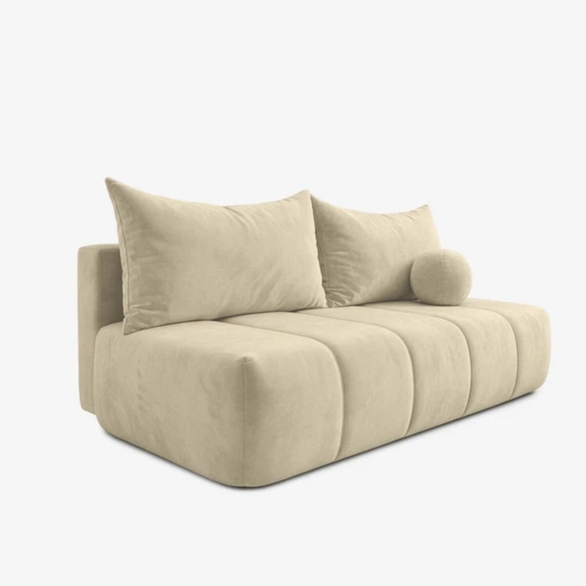 Sofa rozkładana 2-osobowa z funkcją spania do salonu kremowa SARIA