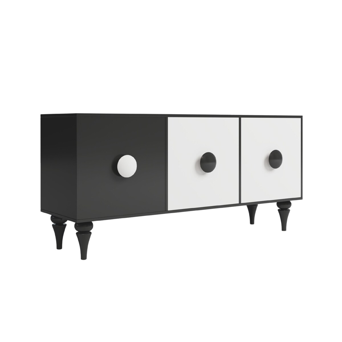 Nowoczesna czarno-biała komoda Dancan PARADIS / szer. 158 cm