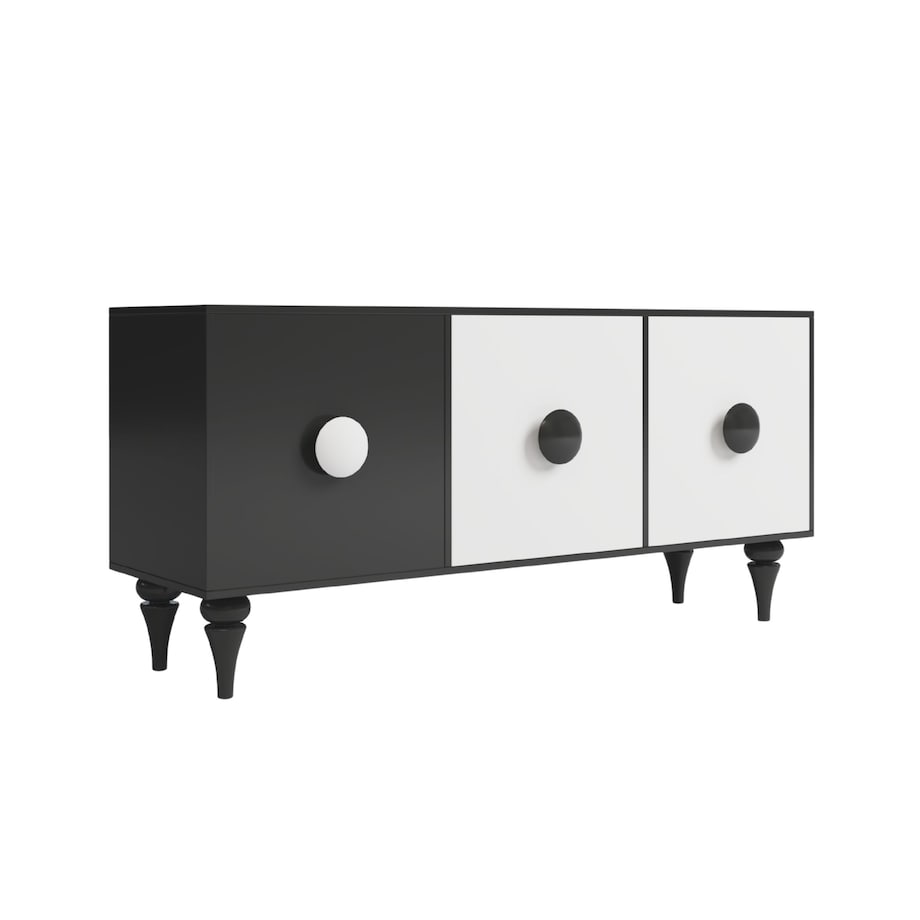Nowoczesna czarno-biała komoda Dancan PARADIS / szer. 158 cm