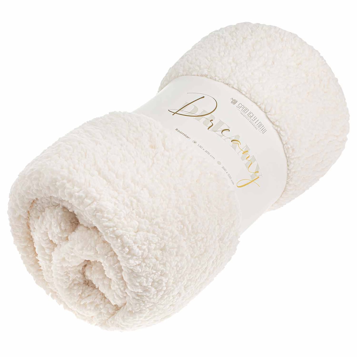 KOC BUKLA NARZUTA PLED NA ŁÓŻKO 80x160 CM KREM CIEPŁY MILUTKI BOUCLE